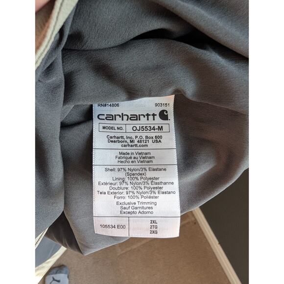 Carhartt Soft Shell Jacket Mens 2XL Super Dux Relaxed Fit Lightweight 0J5534-M - Picture 5 of 5